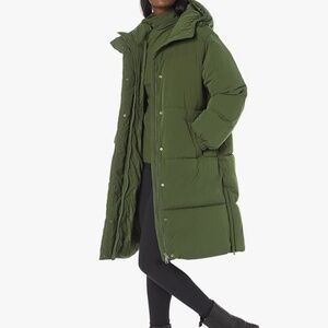 Amazon Essentials Women's Oversized Long Puffer Jacket 100% Polyester Care instr